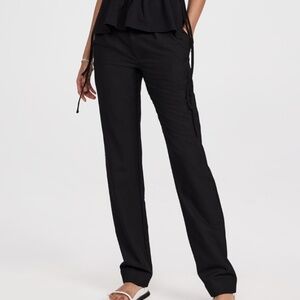 Proenza Schouler Black Drapey Suiting Trousers Size 4 NWT